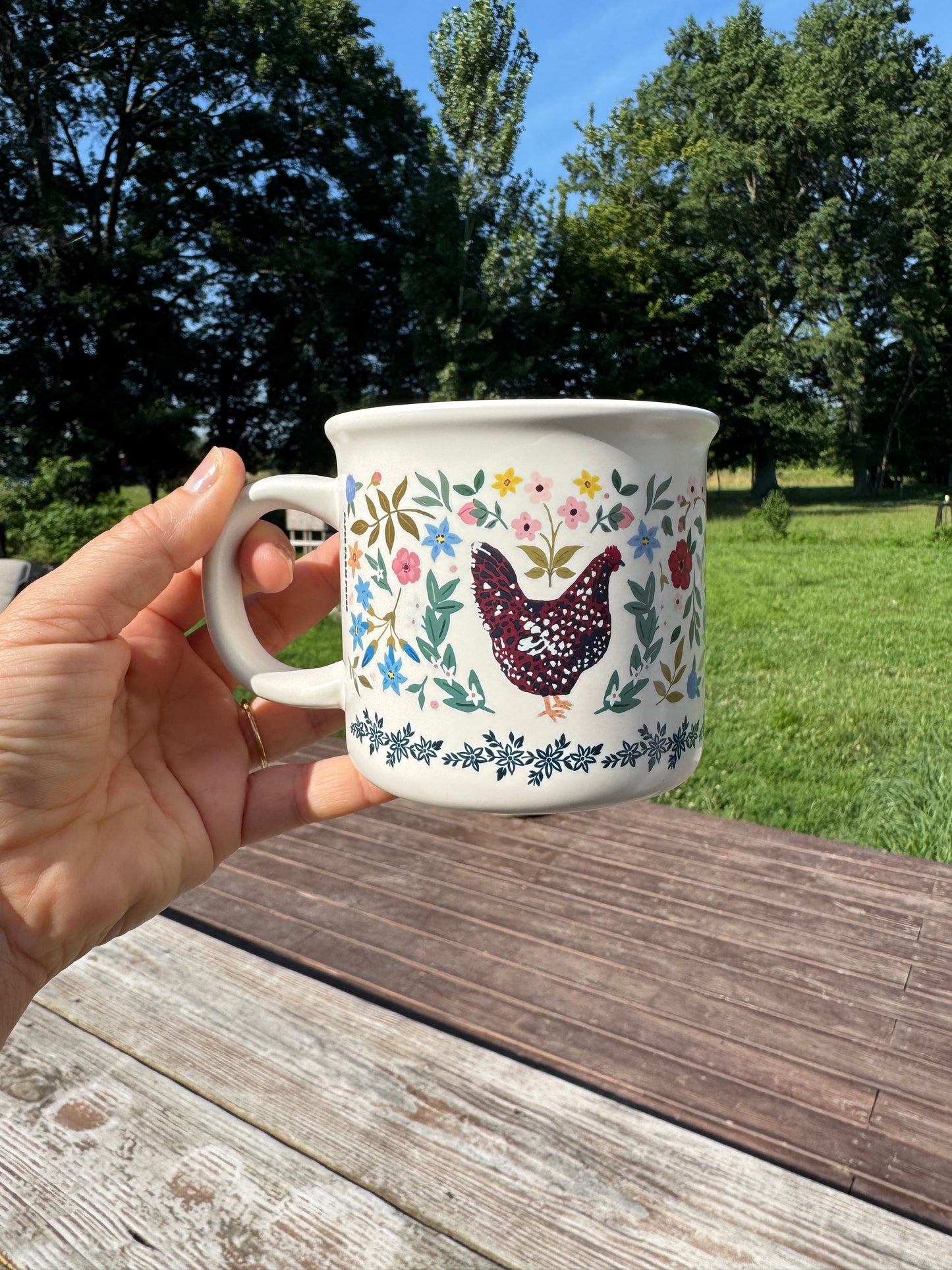 Floral Chicken Mug